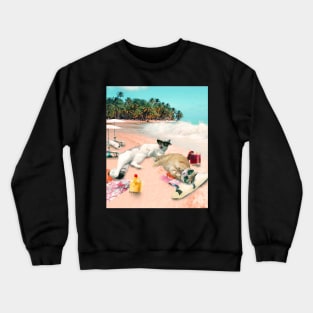 Funny Cat Beach Crewneck Sweatshirt